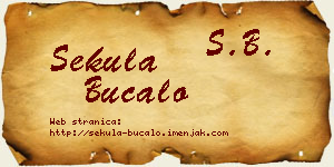 Sekula Bucalo vizit kartica